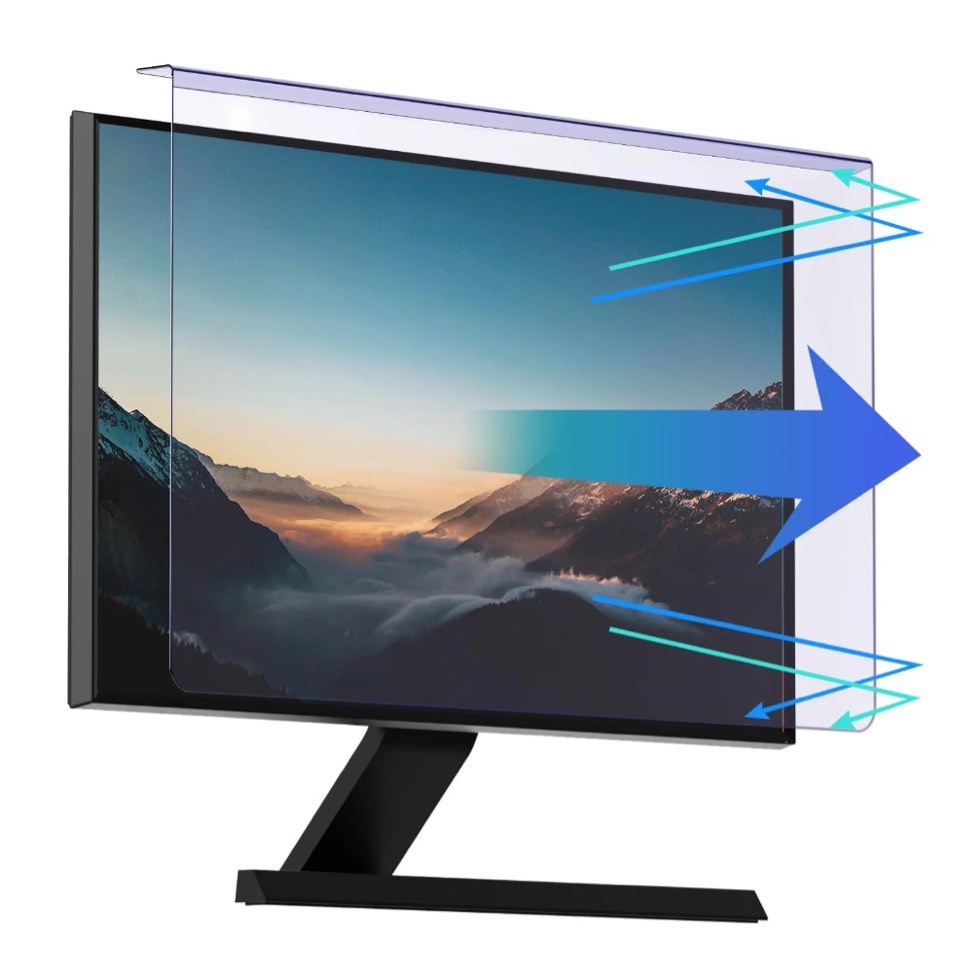 23-24 inch Computer Anti Blue Light Screen Protector, Hanging Desktop Monitor Blue Light Filter for 22, 23, 23.6, 23.8, 24 inch Widescreen Monitor, Universal PC Anti Scratch Eye Protection Cover