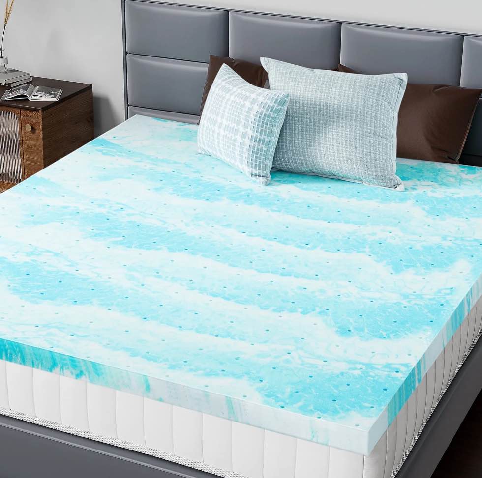 CONCETTA 3 Inch Full Size Memory Foam Mattress Topper with Cooling Gel, Pressure Relief for Back Pain, Comfort Bed Topper, CertiPUR-US Certified