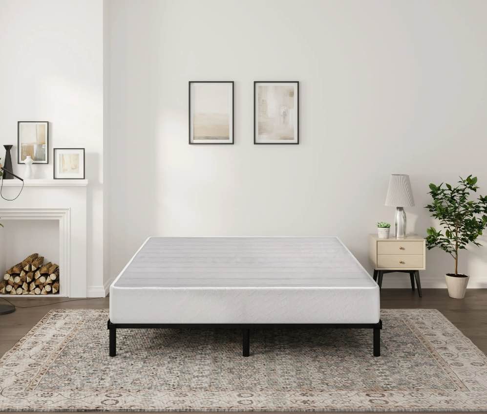 Arctus 7.5" Full Box Spring, Metal Mattress Foundation, Fabric Cover Included, Easy Assembly