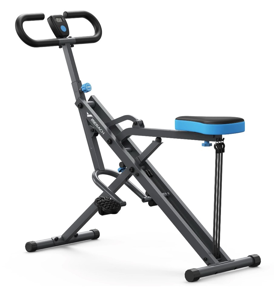 MERACH Squat Assist Trainer Foldable Glutes Leg Workout Machine with 3 Tension Bands, 350 lbs