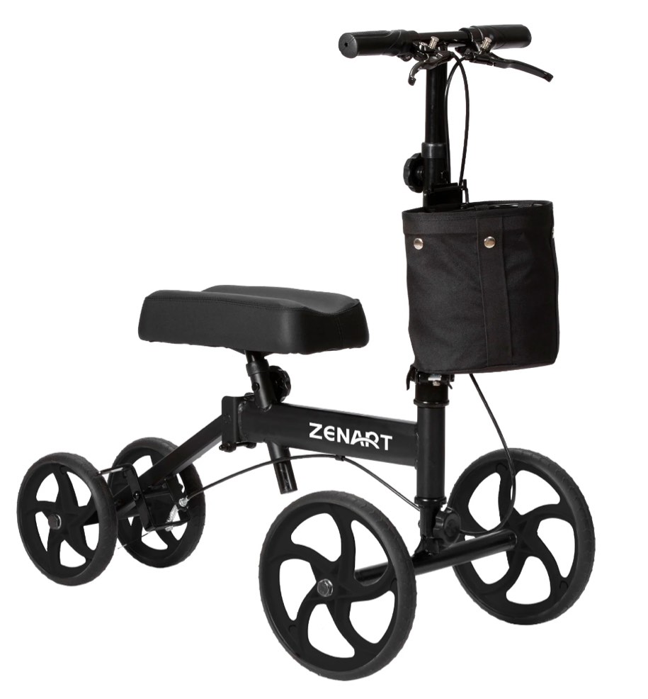 ZENART Economy Knee Scooter Foldable Walker for Foot Surgery Adult Crutch Alternative