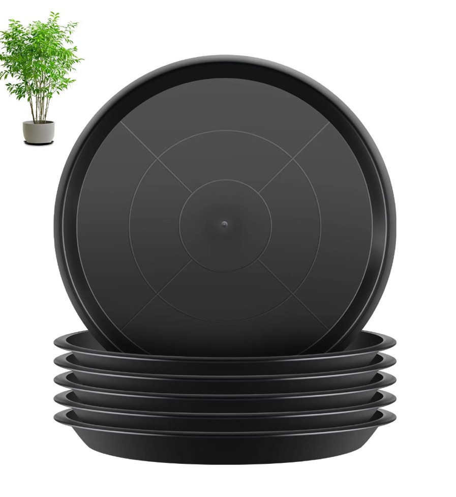 urorentea 6 Pack Plastic Plant Saucers, 16 inch Durable Plant Pot Trays, Plastic Large Flower Plant Pot Saucers Drip Tray for Indoors Outdoors