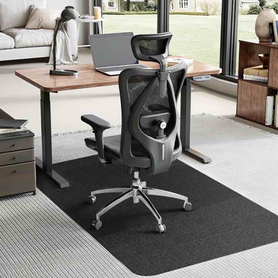 GPED Office Chair Mat for Carpet, 36" x 48" Rectangle Carpet Protector Mat, Sturdy Carpet Chair Mat with Studs for Office, Home and Gaming Floor?Black?