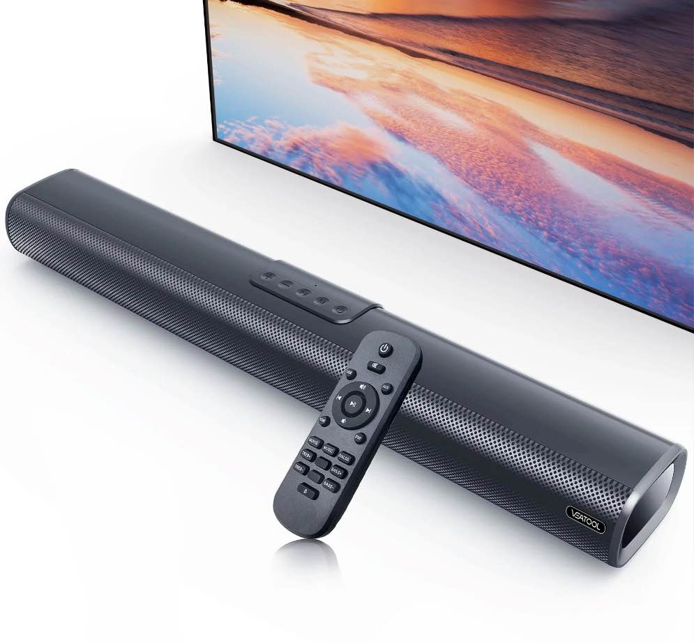 VEAT00L S20L Sound Bars for TV, 3D Surround Sound System TV Sound Bar, 2.1 ch Home Theater Audio with Built-in Subwoofer,50W TV Speakers | HDMI ARC, Bluetooth, Optical, RCA, USB & AUX Wall Mountable