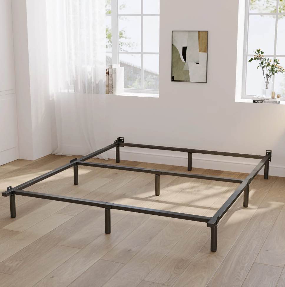 ZIYOO 9 inch King Size Metal Bed Frame with Recessed Legs, Heavy Duty Bed Base, Easy Assembly, Noise-Free