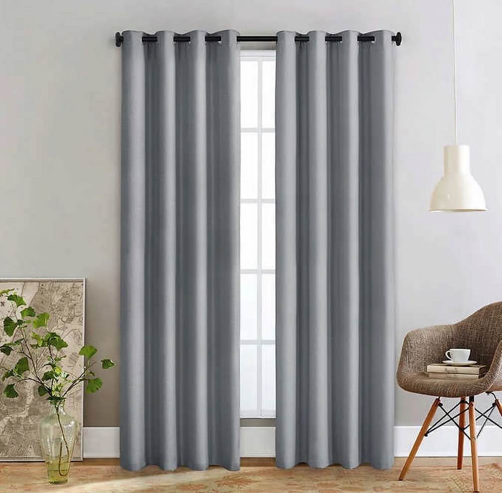SUN+BLK Total Blackout Window Curtains, 2-pack Gray