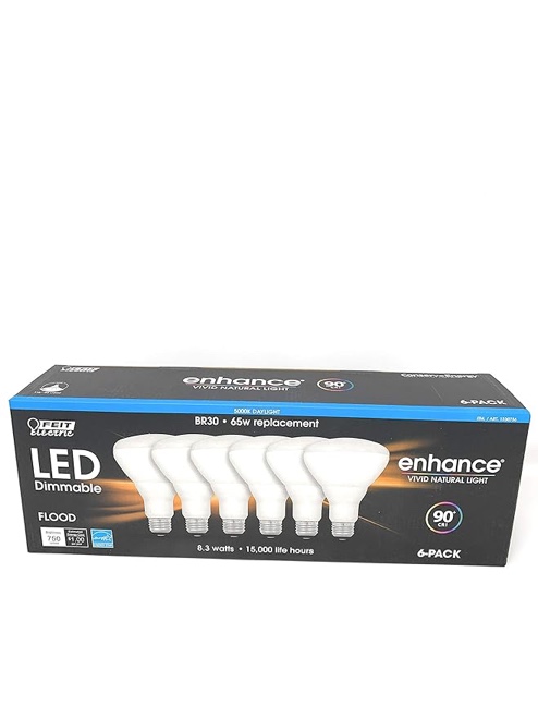 Feit LED 90 CRI Dimmable BR30 Flood Bulbs 65 Watt Replacement 6-Pack