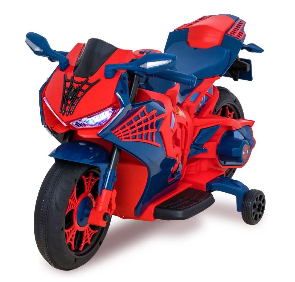 6V Spiderman Motorcycle, Battery Ride on Toy, for Kids, Ages 3+