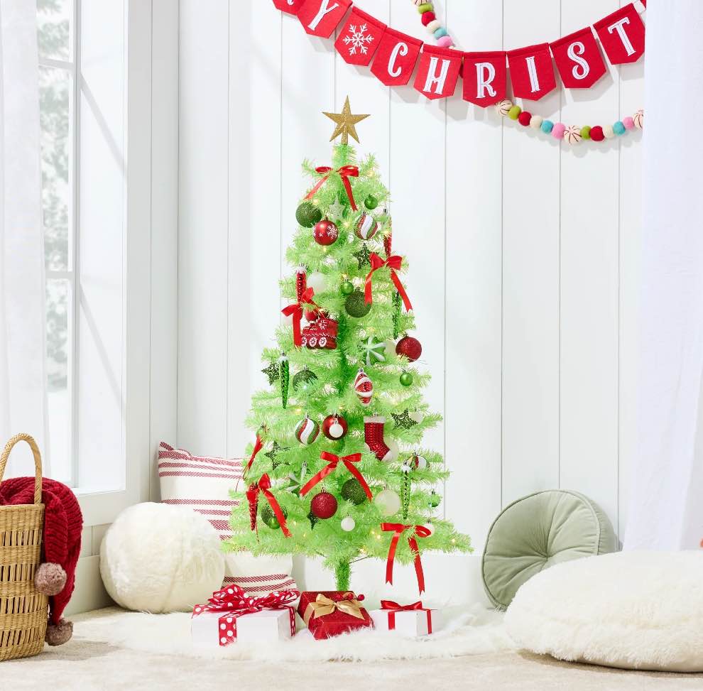 Best Choice Products 4ft Prelit Colored Christmas Tree, Artificial Tree Holiday Decor w/ LED Lights - Lime Green