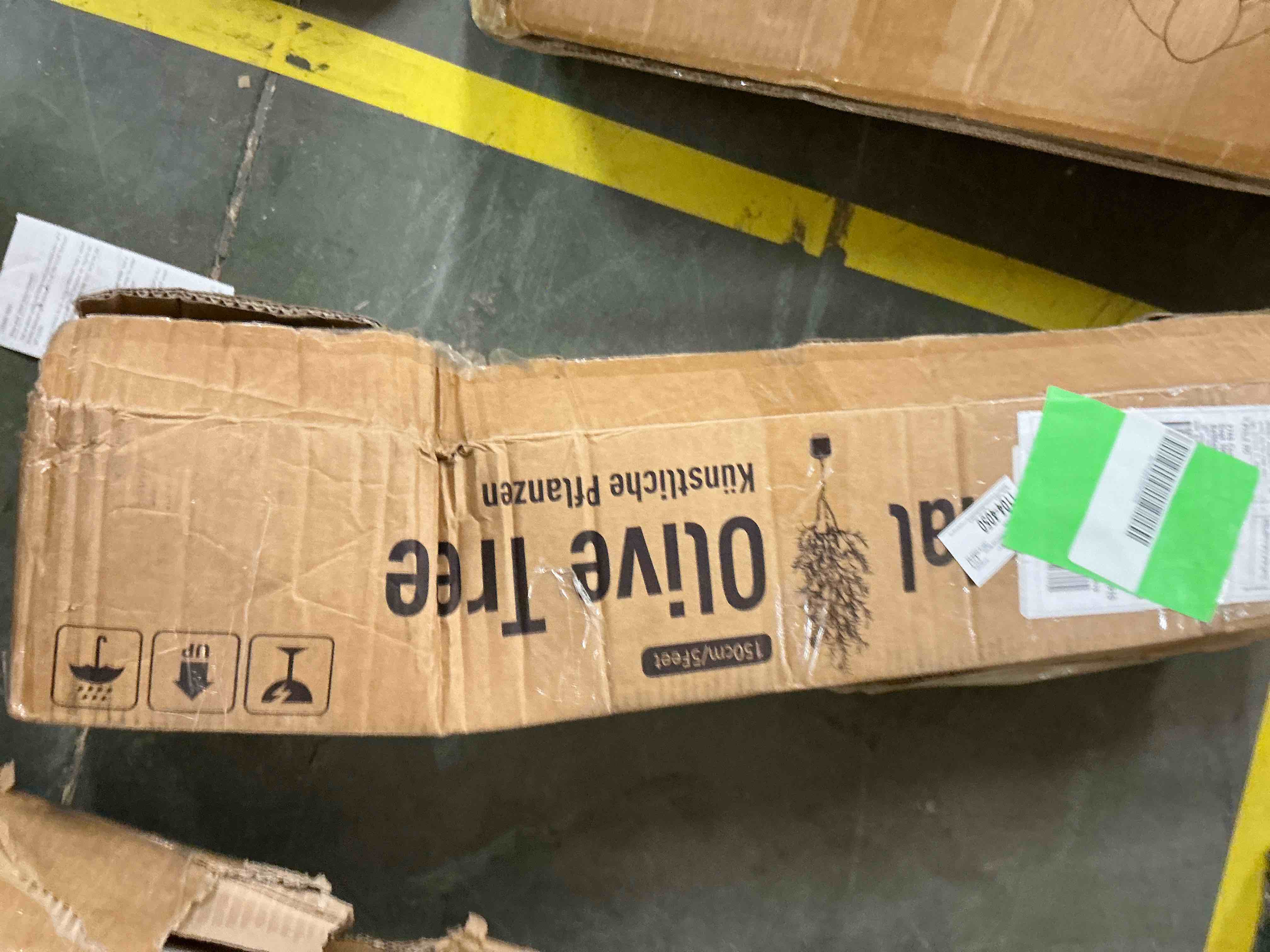 Condition photo showing New/Like New for 5 ft Artificial Olive Plants with Realistic Leaves and Natural Trunk, Silk Fake Olive Tree in Black Plastic Pot, Faux Olive Tree for Office Home