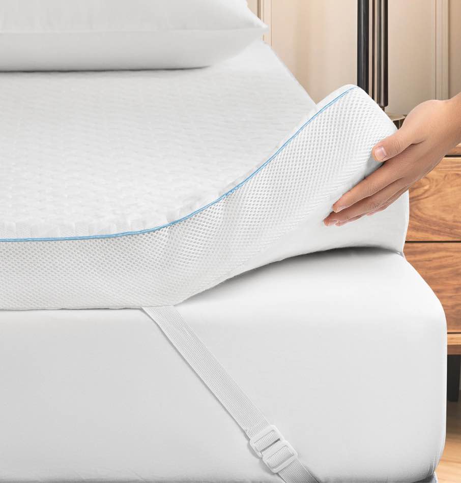 SONORO KATE 3 Inch Gel Memory Foam Mattress Topper with Cooling Bamboo Cover, High Density Non-Slip Mattress Pad for Pressure Relief, CertiPUR-US Certified, Queen