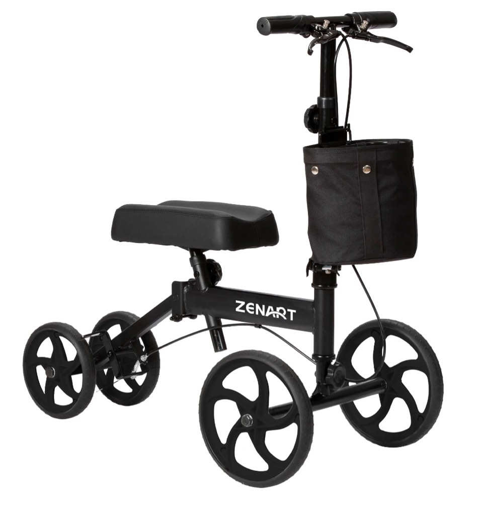 ZENART Economy Knee Scooter Foldable Walker for Foot Surgery Adult Crutch Alternative