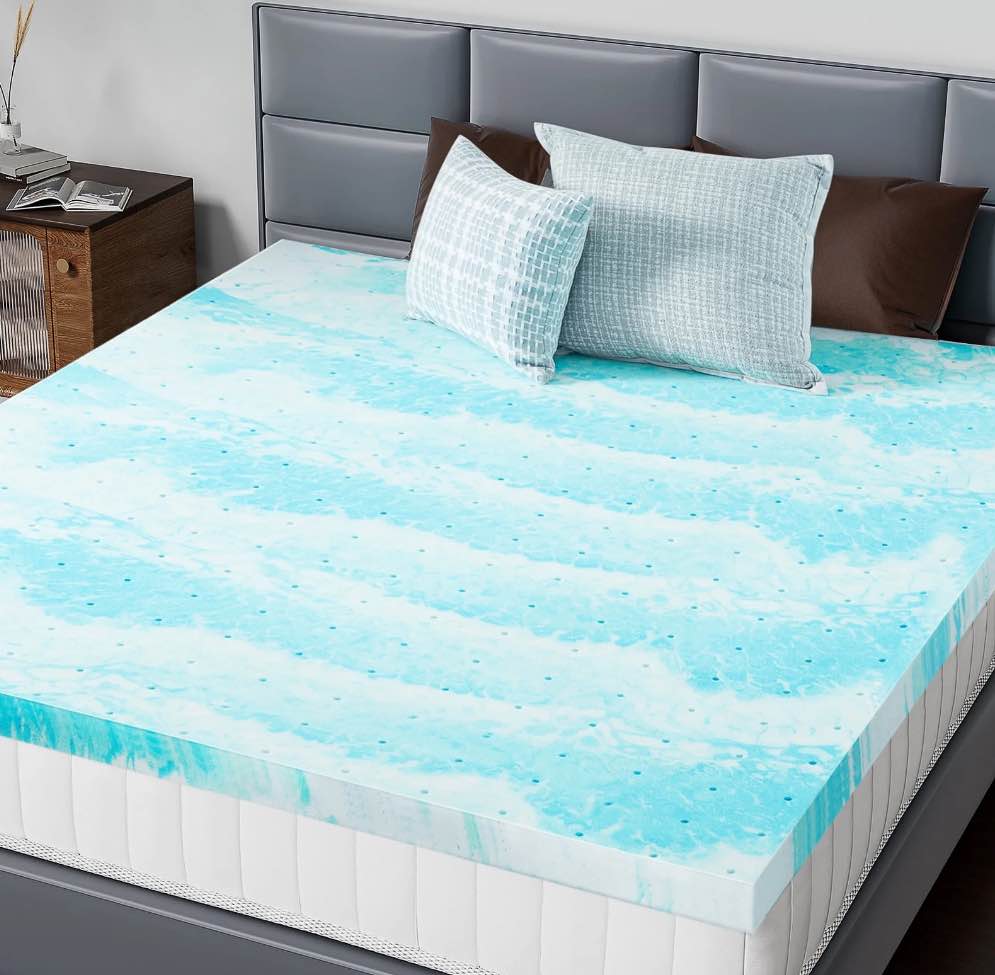 CONCETTA 3 Inch Full Size Memory Foam Mattress Topper with Cooling Gel, Pressure Relief for Back Pain, Comfort Bed Topper, CertiPUR-US Certified