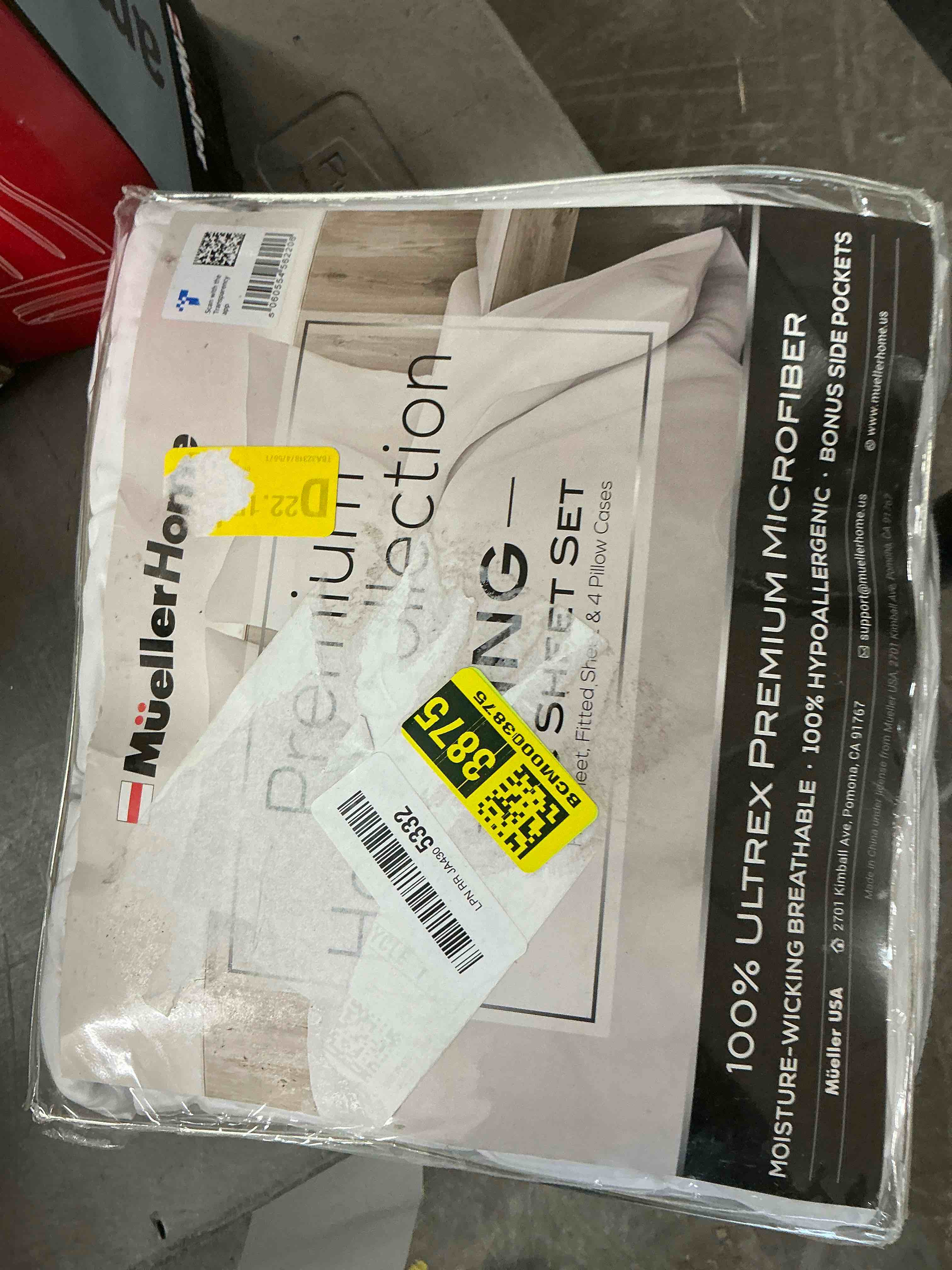 Condition photo showing Good Condition for Mueller Ultratemp King Size Sheets Set Super Soft 1800 6 Piece Deep Pocket up to 16" Cooling Sheets King Size Transfers Heat Breathes Better Hy