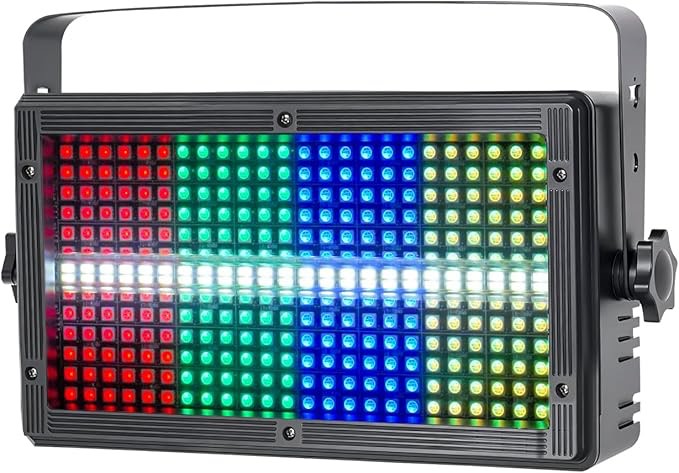LED Stage Strobe Light, 8 Partition RGB 3-in-1 DMX512 Sound Activated Control Wall Wash Effects Ligh