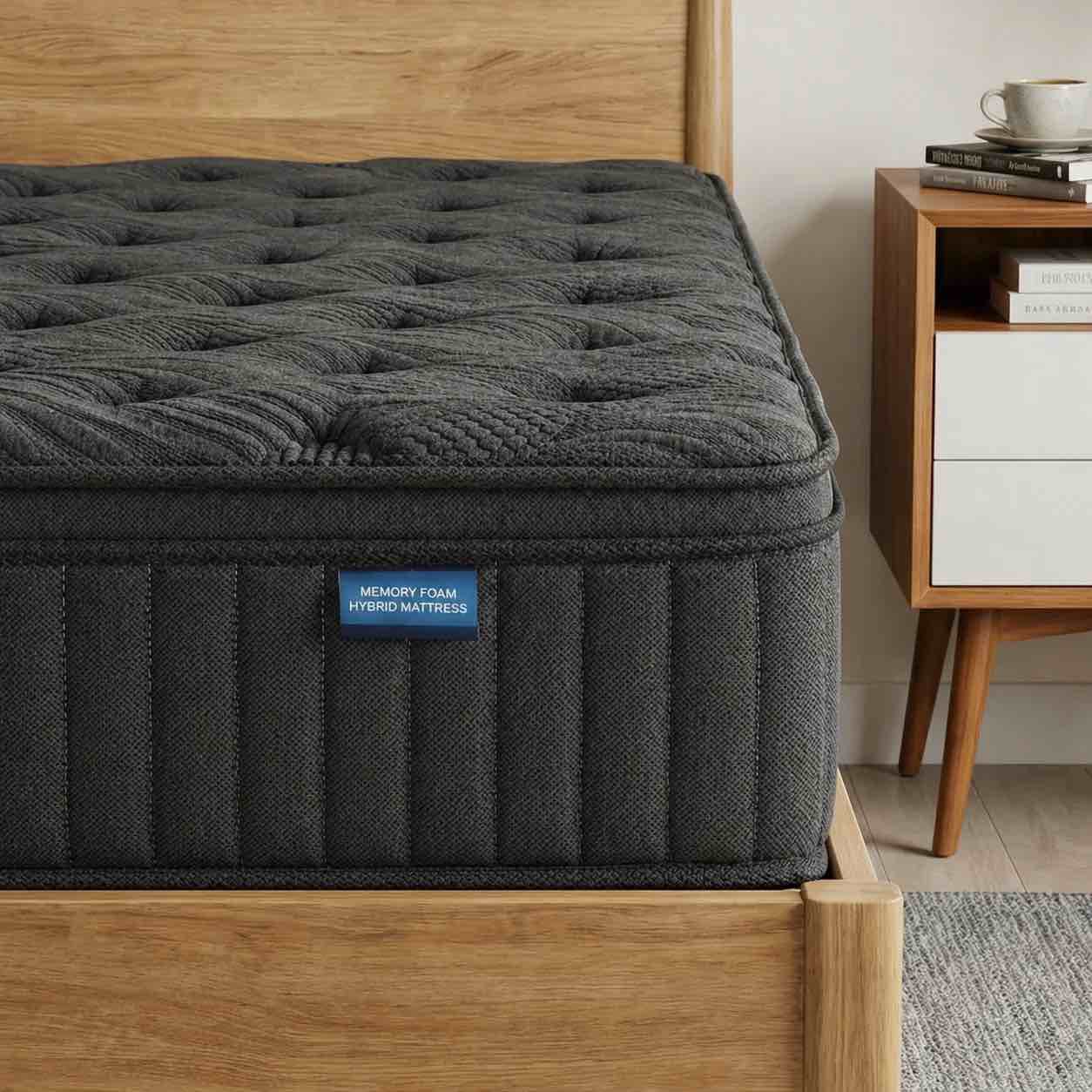 trujae 12 inch queen mattress in a box, gel memory foam hybrid mattress with pocket coils, medium firm comfort, pressure relief