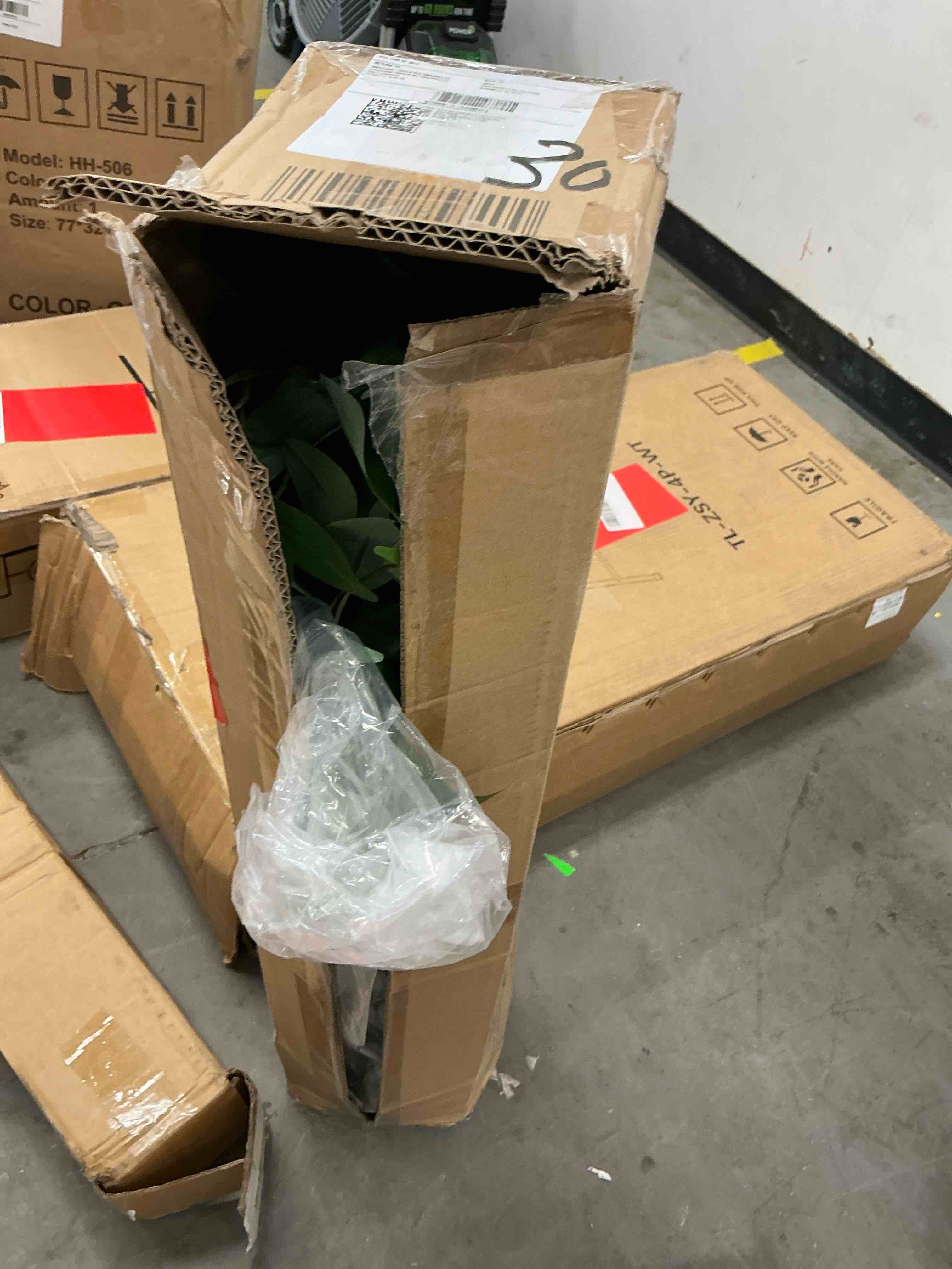 Condition photo showing Good Condition for 6ft artificial ficus tree with natural wood trunk and lifelike leaves, silk fake potted tree with wood branches, faux tree for office home decor