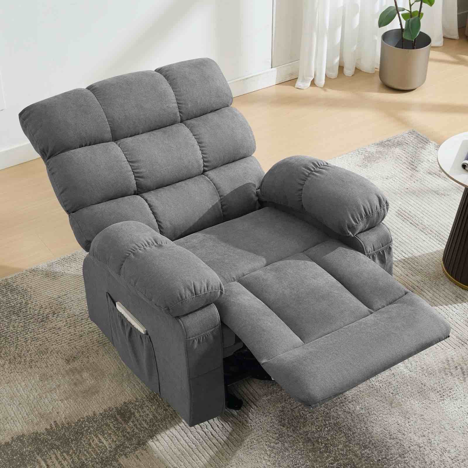 Condition photo showing Good Condition for jonpony recliner chair recliners for elderly recliner chair for living room with infinite position and side pocket,grey