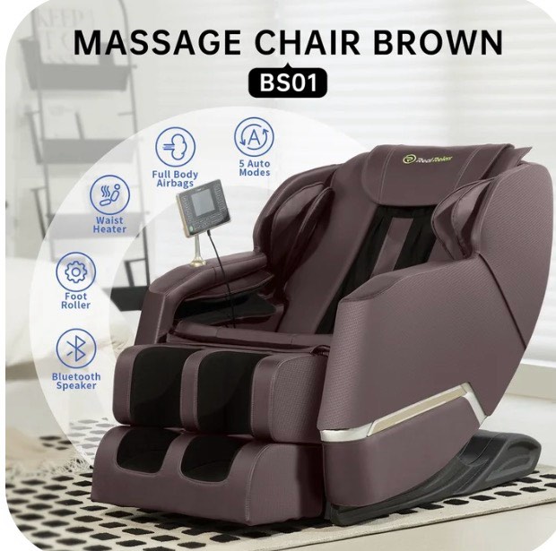 Condition photo showing Good Condition for real relax full body zero gravity shiatsu recliner electric massage chair, brown