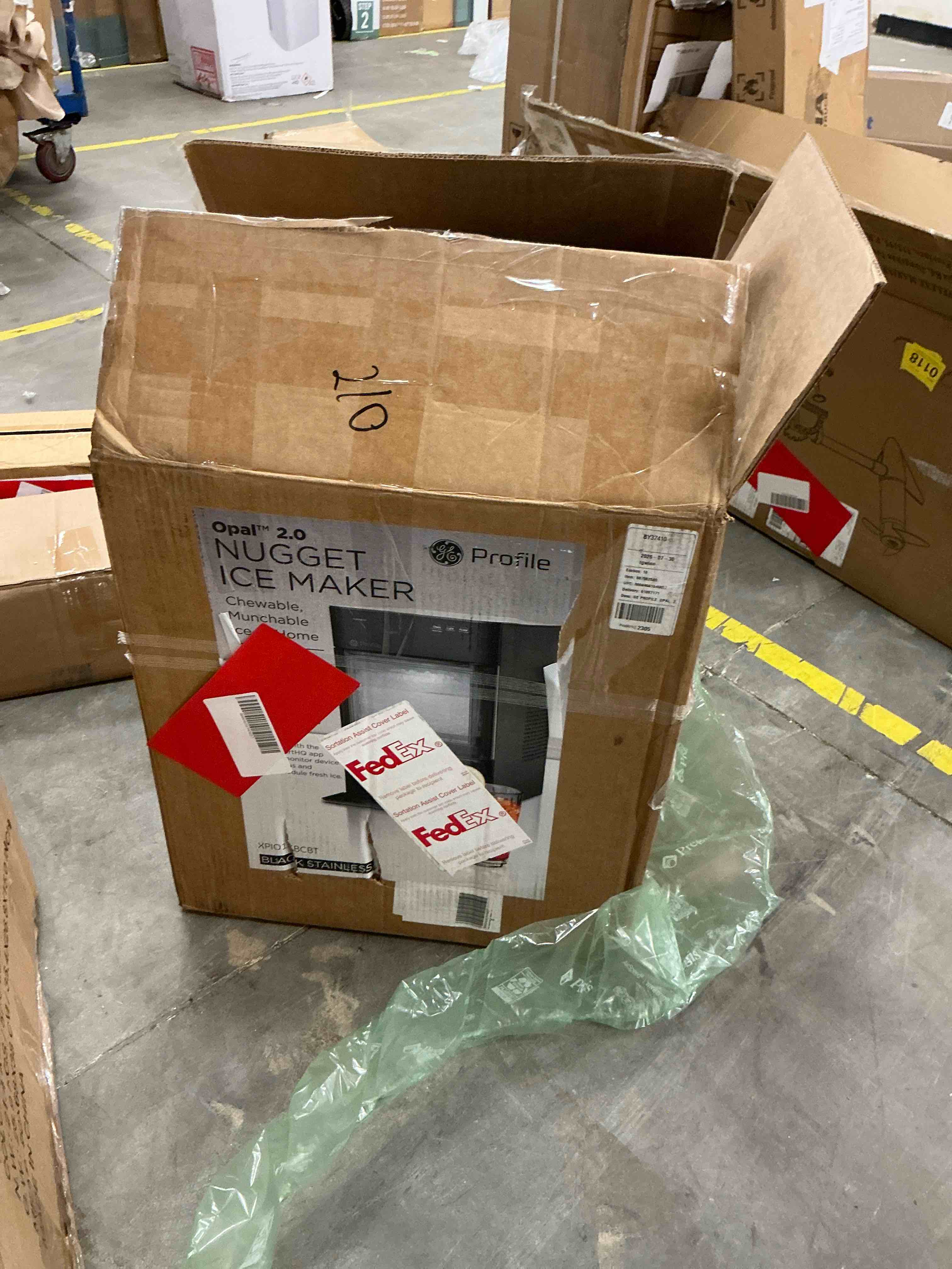 Condition photo showing As Is for ge profile™ opal™ 2.0 ultra nugget ice maker with scale inhibiting filter