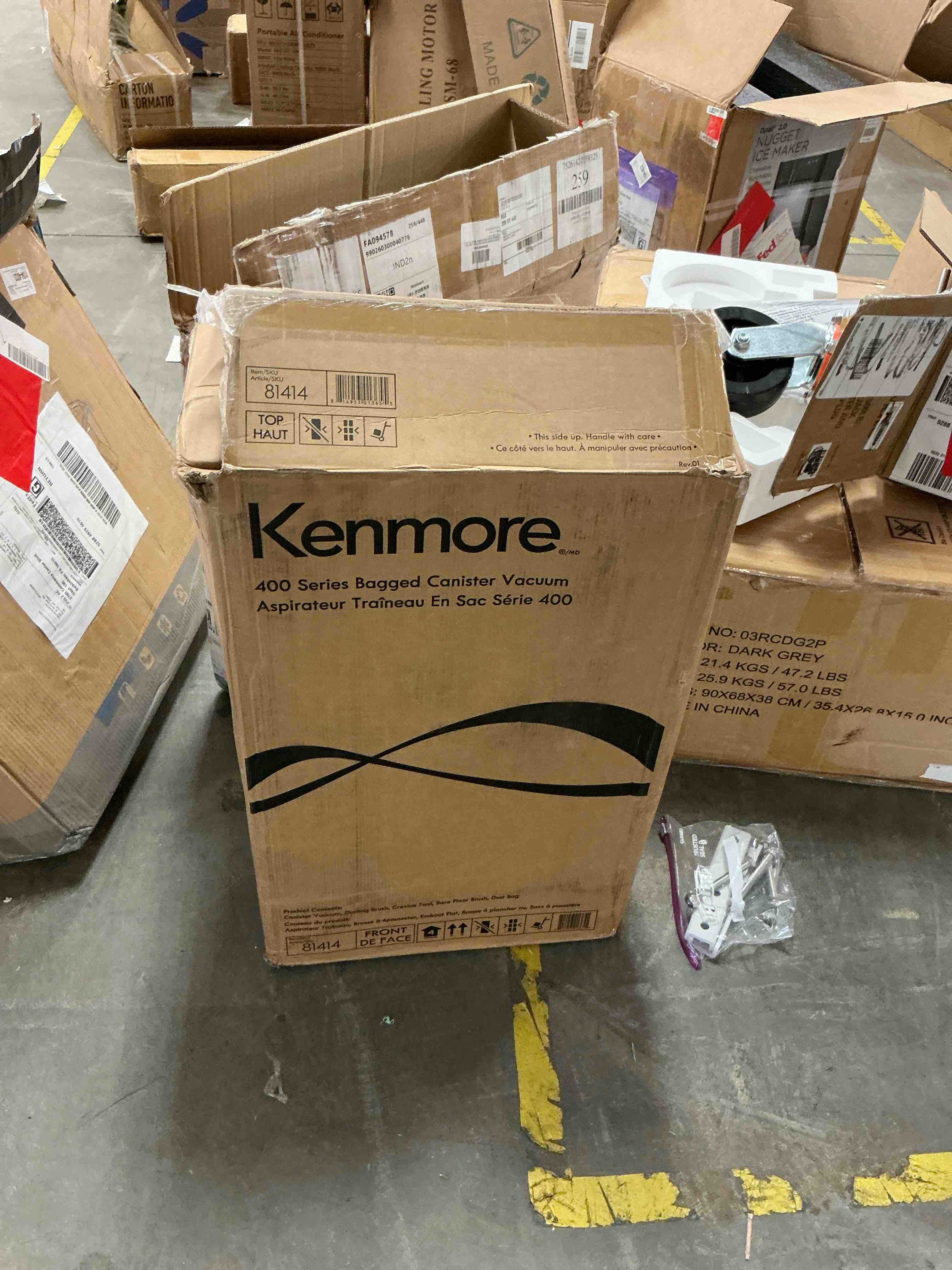 Condition photo showing Good Condition for kenmore 81414 pet friendly bagged canister vacuum cleaning tools, 400 series + telescoping wand, red