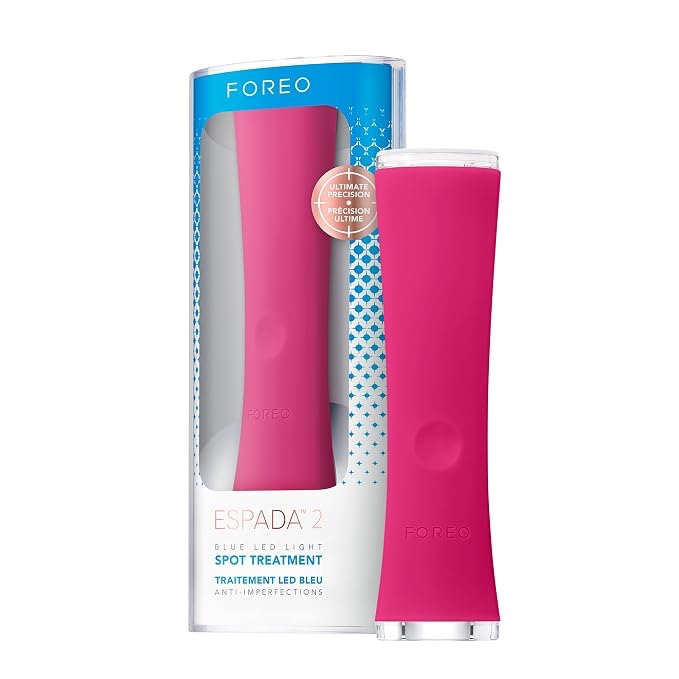 foreo espada 2 led light device - blemish treatment skincare device - medical-grade silicone - scar treatment for face - pimple & blemish removal - fda cleared-blue
