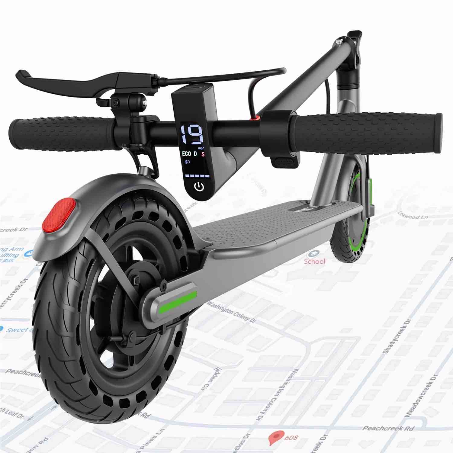 Electric Scooter for Adults  350W Motor  19 mph Max Speed  21 Miles Range  8.5 in Solid Tires  Foldable E-Scooter