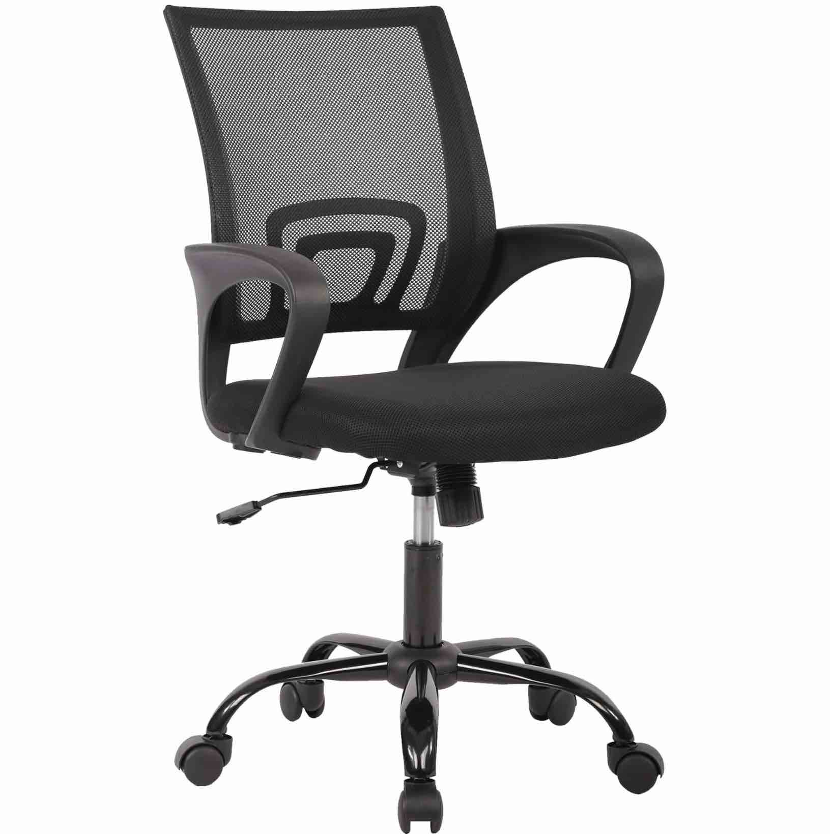 BestOffice Ergonomic Office Chair, Lumbar Support, Adjustable Height with Armrests for Adults(Black)