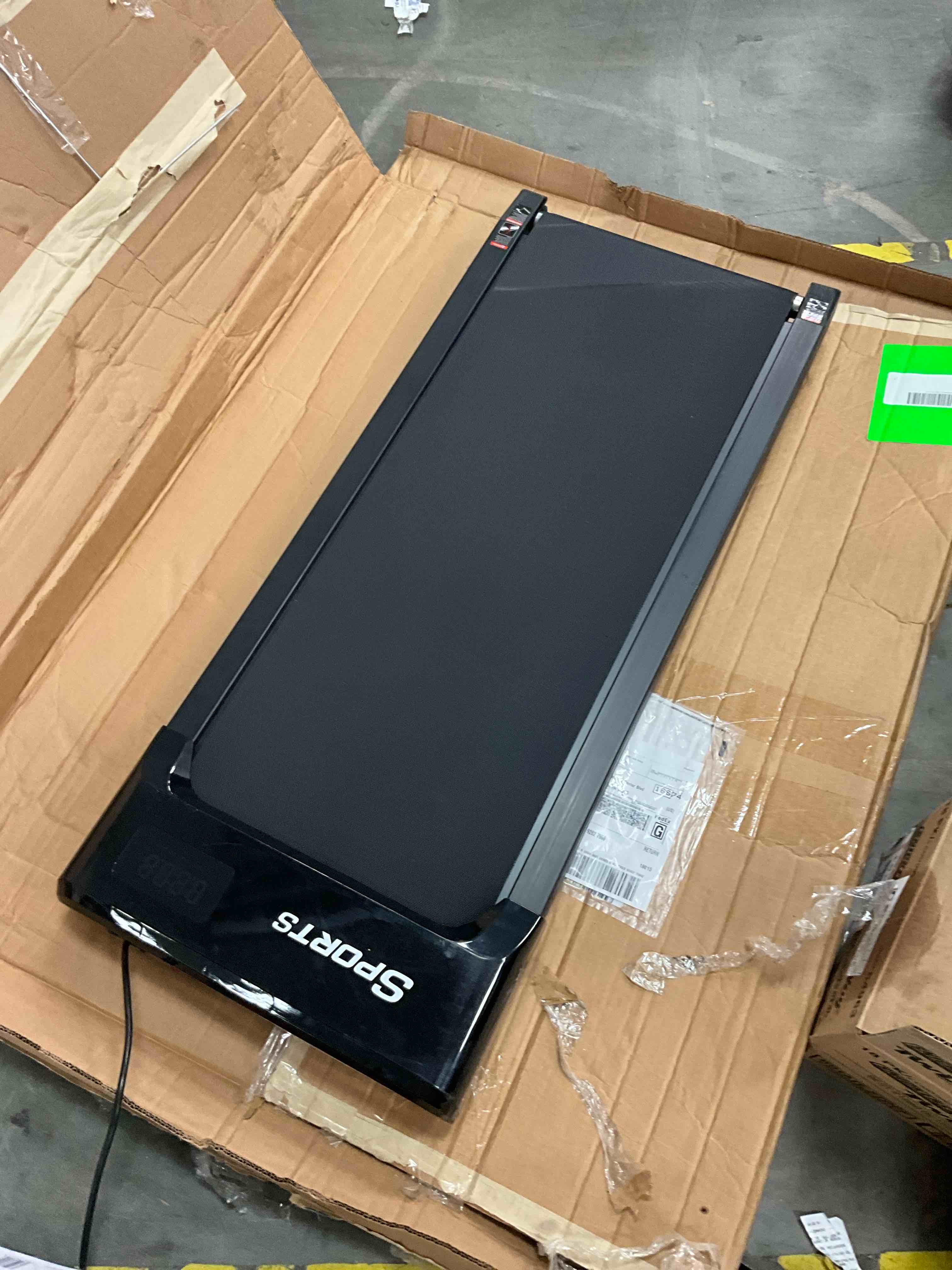 Condition photo showing As Is for dprodo walking pad with 10% incline,walking pad treadmill for home office,2.5 hp under desk treadmill with led display ,265 lbs capacity