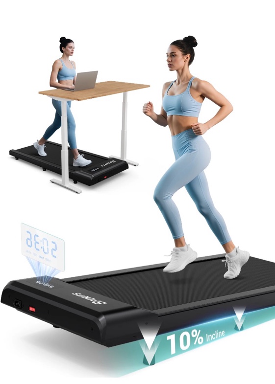 dprodo walking pad with 10% incline,walking pad treadmill for home office,2.5 hp under desk treadmill with led display ,265 lbs capacity