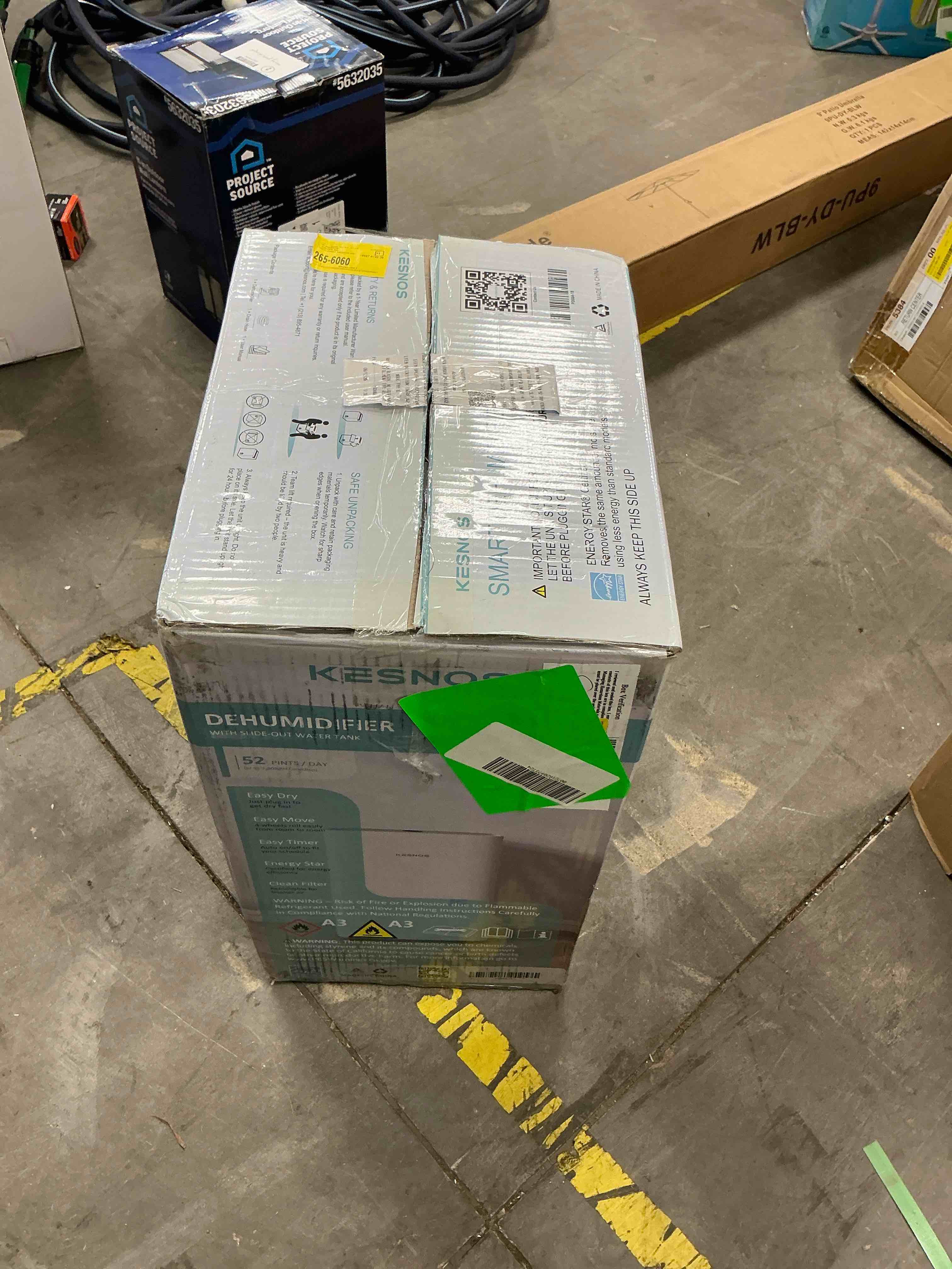 Condition photo showing New/Like New for kesnos dehumidifier  16 pint doe (max 52 pint) for home & basements  3000 sq. ft  energy star  continuous drain hose