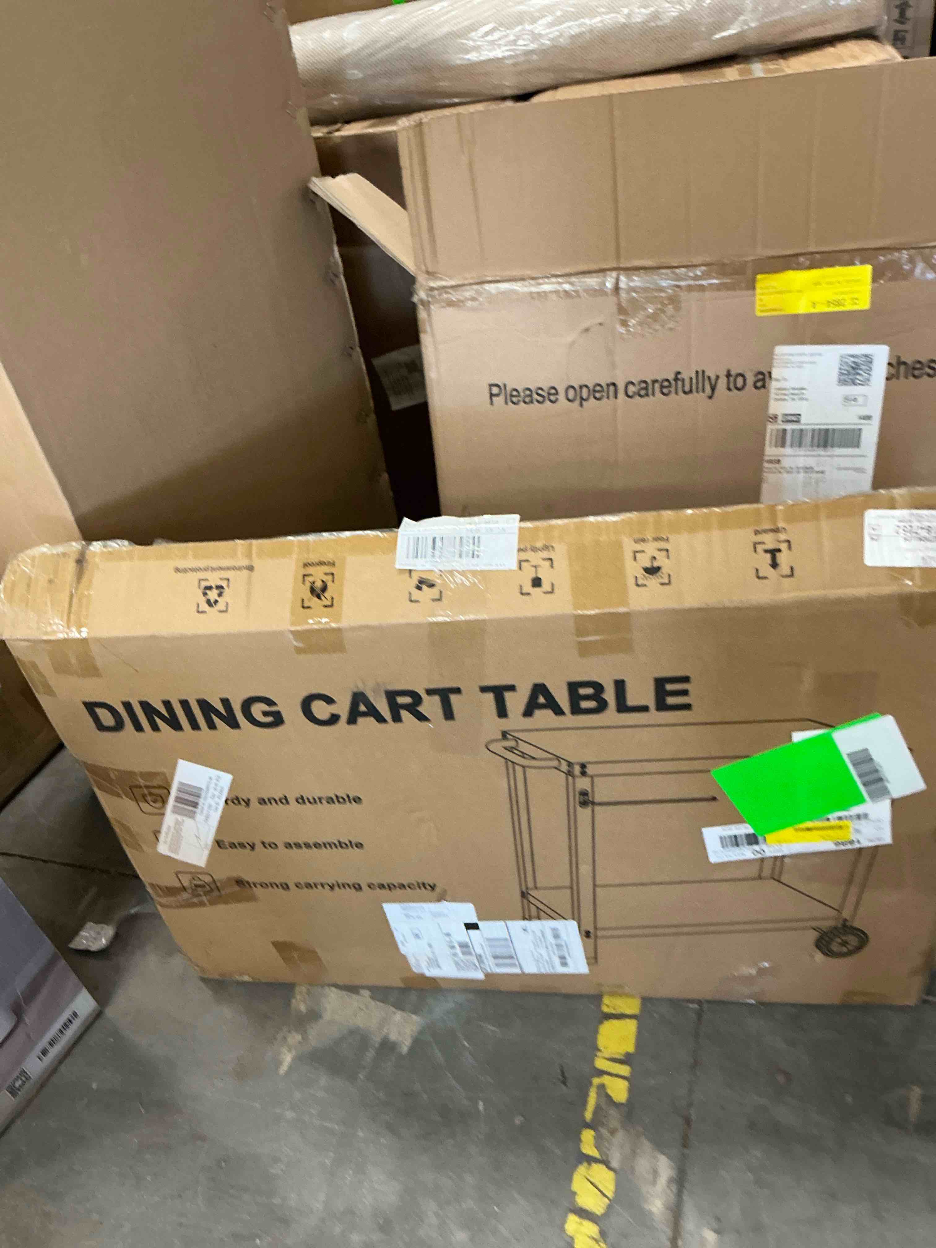 Condition photo showing Good Condition for outdoor grill cart with wheels, rolling dining table for blackstone griddle stand, bbq kitchen food prep table for party
