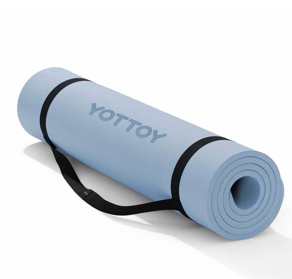 yottoy yoga mat?extra thick yoga mat (1/2inch),professional tpe exercise mat,non-slip workout mat for yoga, pilates, fitness, barefoot workouts, home gym studio with strap