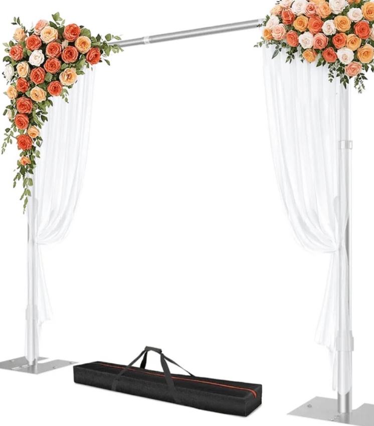 Emart Drape Backdrop Stand Kit, Heavy Duty 8.9ft x10ft, Adjustable Metal Frame for Wedding Birthday,Party,Banquet