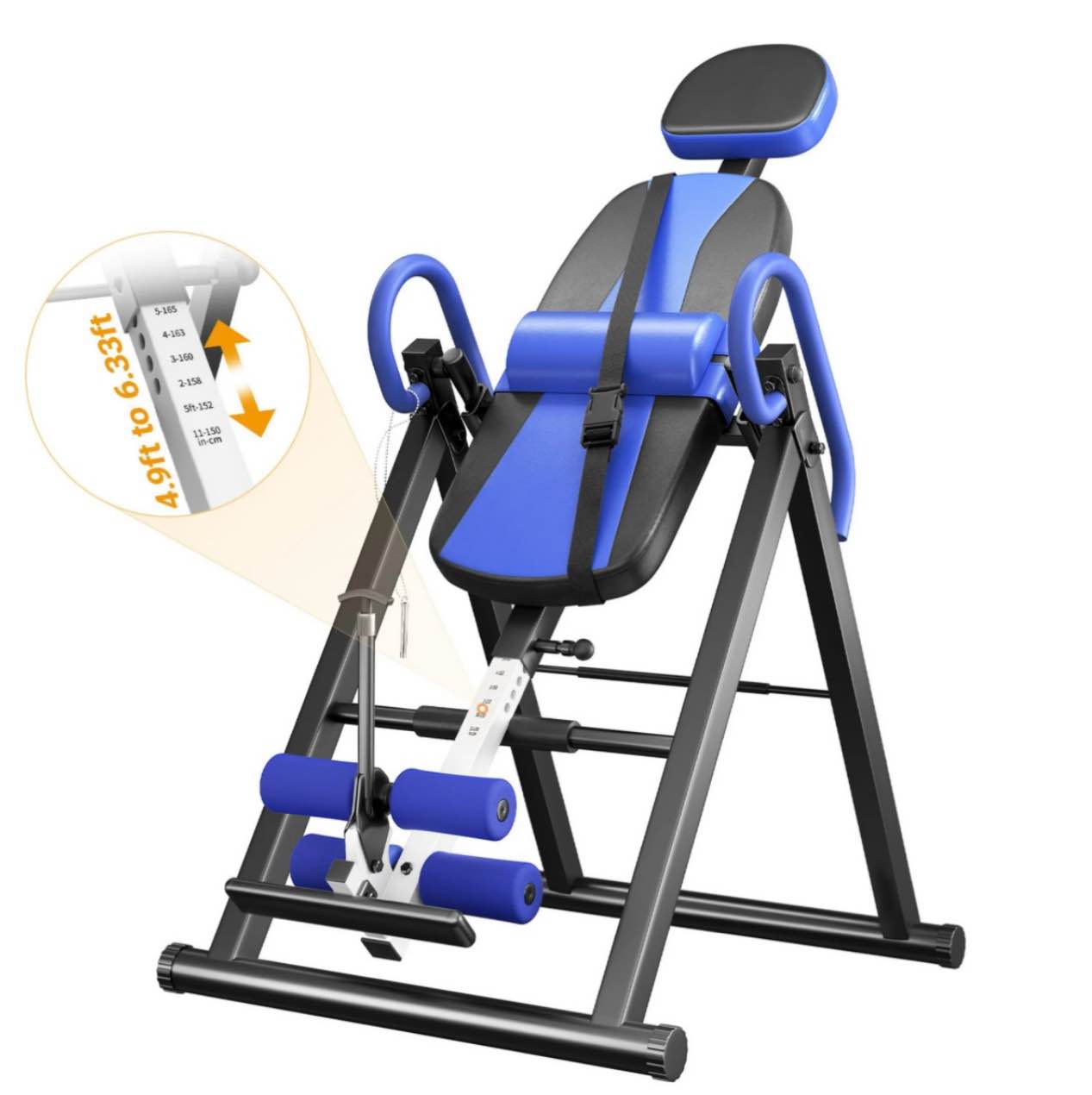 Heavy Duty Inversion Table  300lb Capacity Back Therapy Reflexology Heavy Duty Foldable Steel Back Stretcher Machine Dprodo Table  Blue