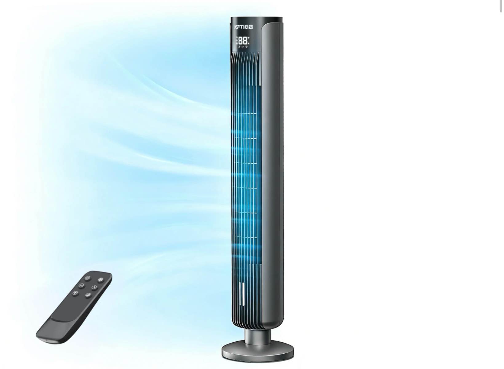 nftigb tower fan for bedroom 36 inch oscillating fans that blow cold air 3 speeds 3 modes 12h timer standing floor fan for home office black
