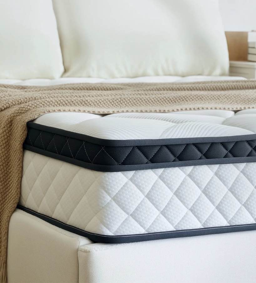 10" twin mattress memory foam & individual pocket spring hybrid mattress, medium firmness, mattress in a box, certipur-us