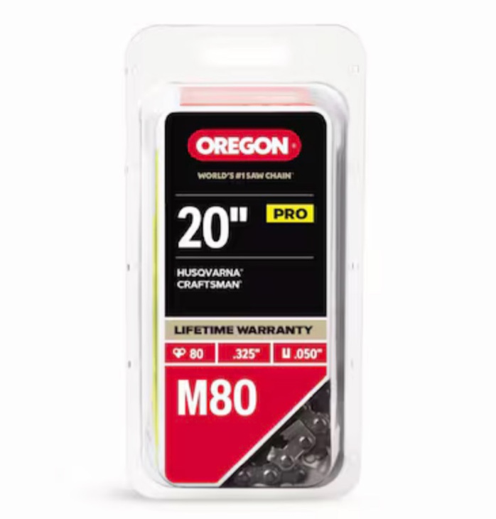 oregon m80 80 link replacement chainsaw chain for 20-in , 0.05-in gauge , .325-in pixel pitch