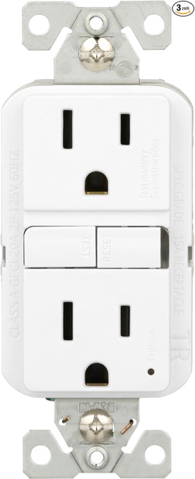 eaton 15 -amp 125-volt gfci residential decorator outlet receptacles , white