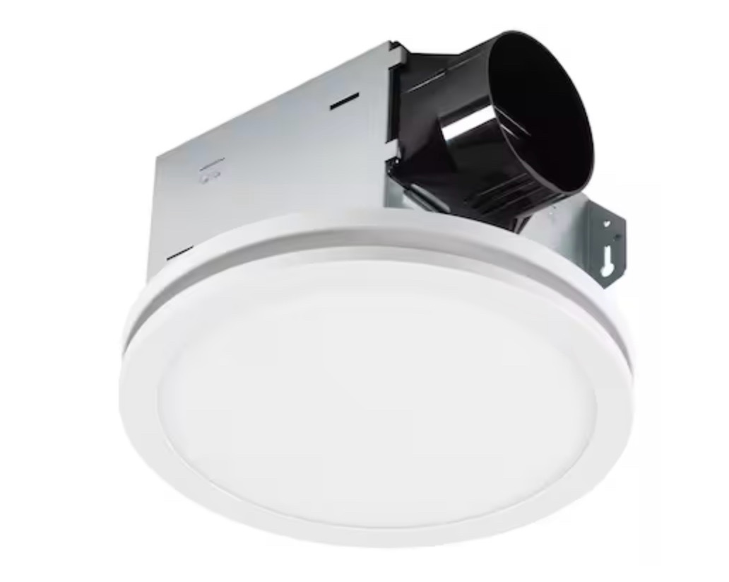 utilitech ventilation fan 1.5-sone 100-cfm white decorative lighted bathroom fan (energy star certified)