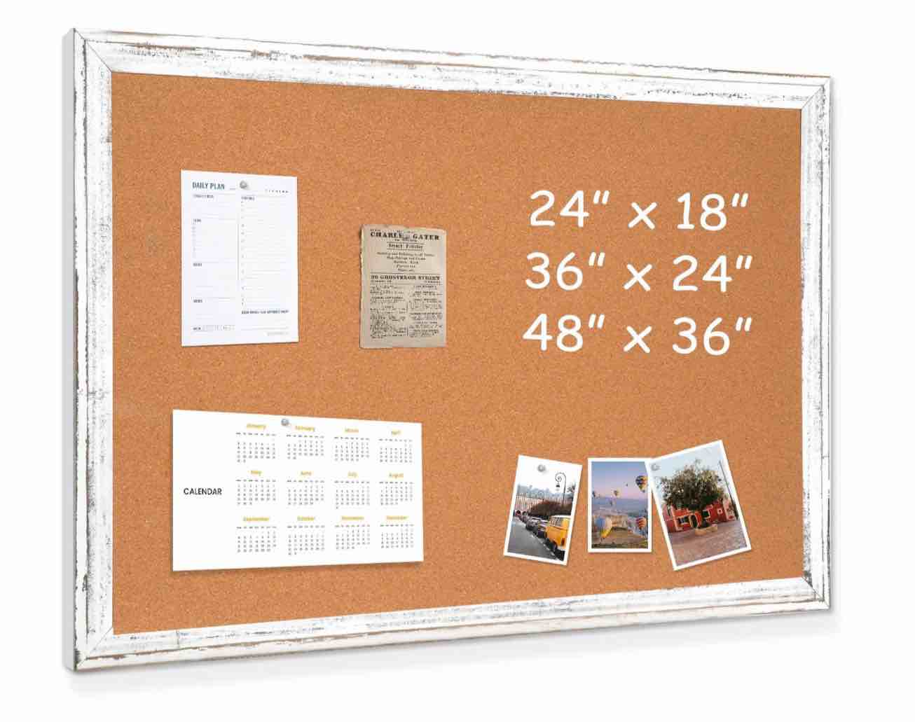 cork board bulletin board 48 x 36 white wood framed 4x3 corkboard office board for wall cork large wall mounted notice pin board with 10 push pins for school home & office