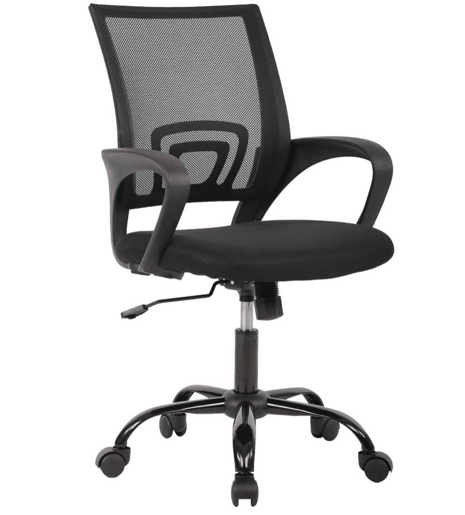 jonpony ergonomic office chair, lumbar support, adjustable height with armrests for adults,black