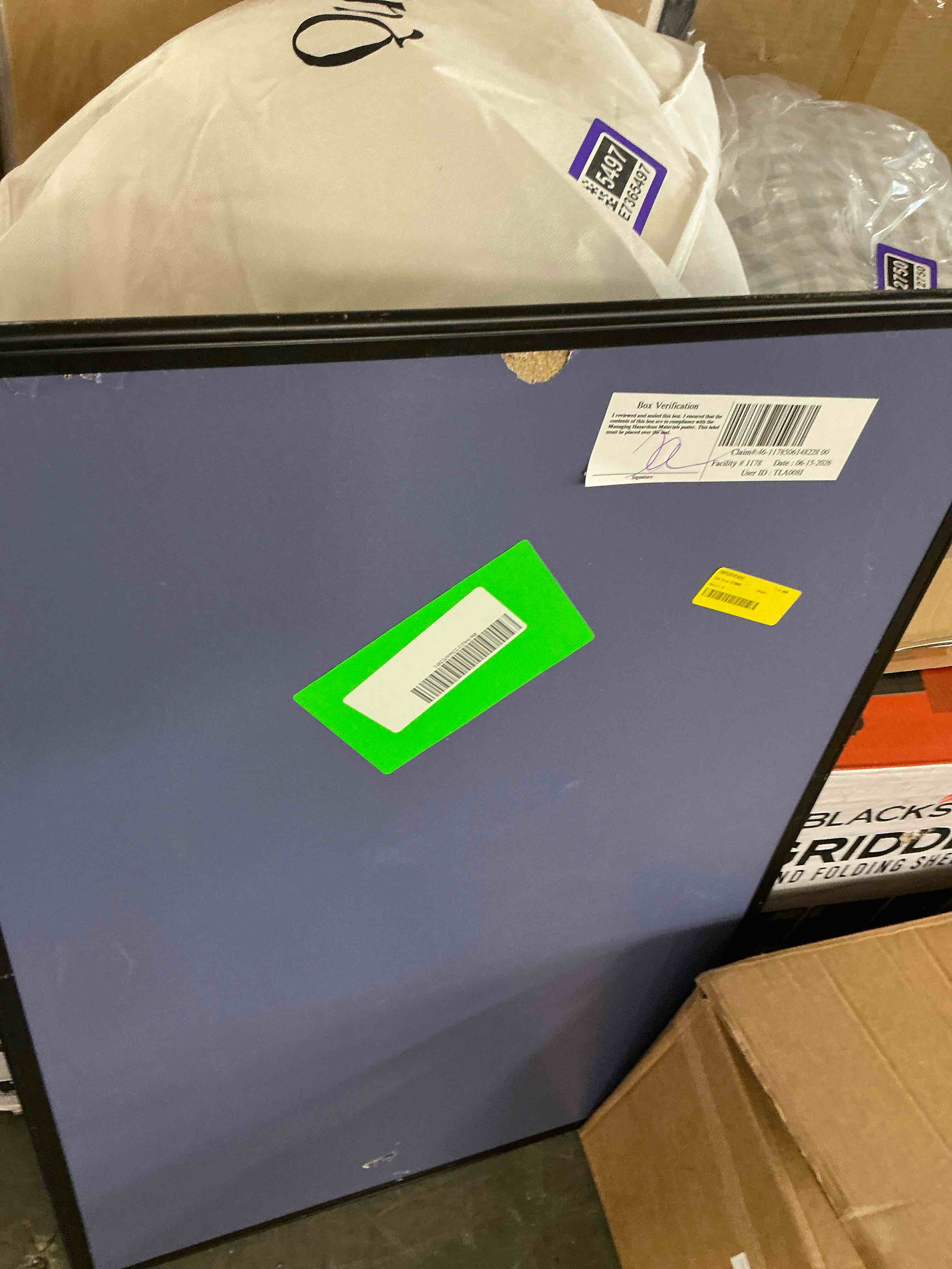 Condition photo showing As Is for deli magnetic blackboard dry erase board 36 x 24 wall mounted black board with aluminium frame for school and home