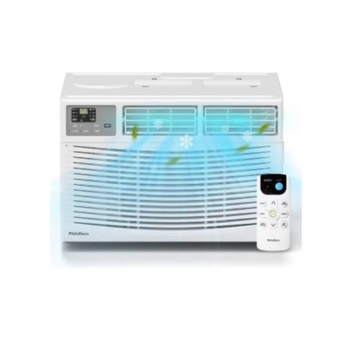 philodeco 12000 btu window air conditioner 550 sq ft. intelligent ac units led display screen operates quietly energy-saving. timer • sleep and e