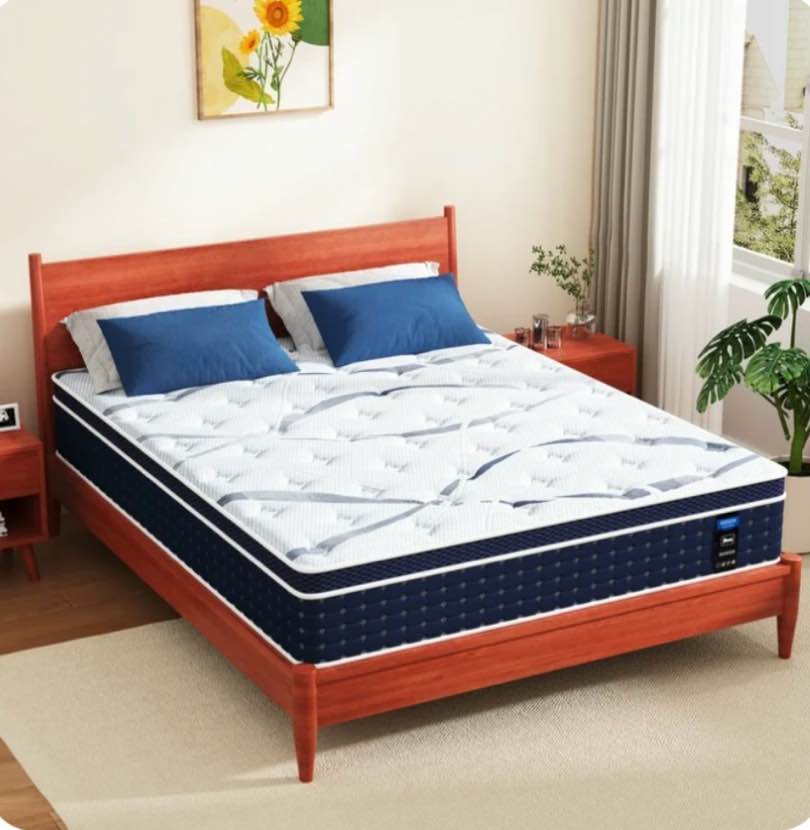 nisien queen mattress 10 inch hybrid memory foam mattress in a box pressure relief certipur-us 100 nights trial