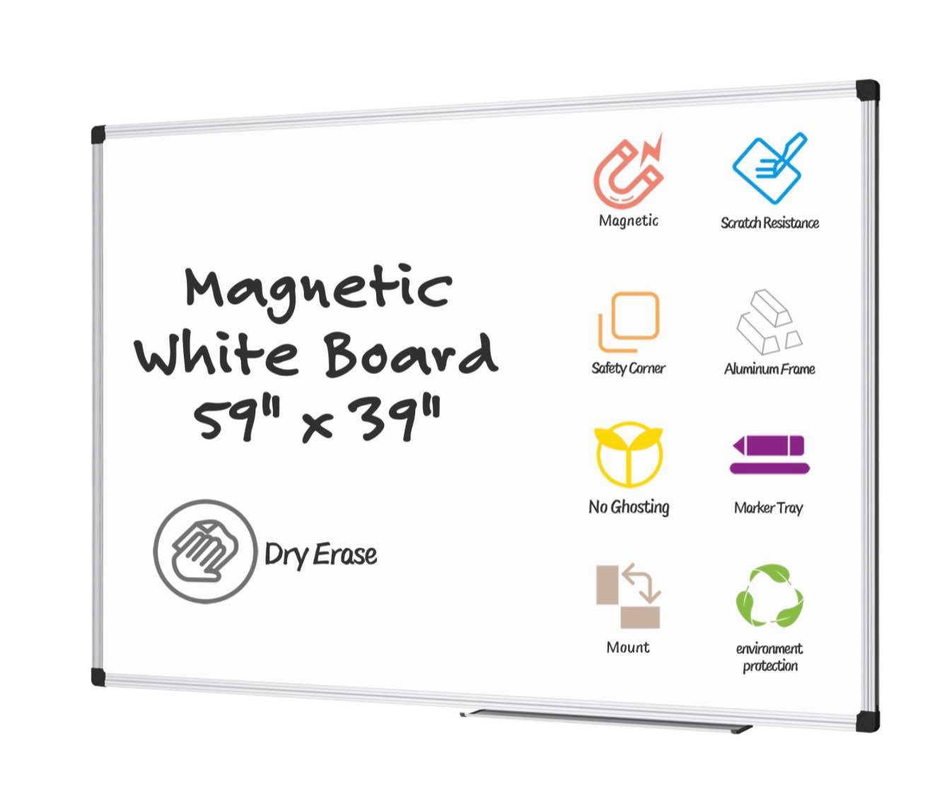 agcan dry erase board 47 x 35 magnetic whiteboard large marker board 4 x3 white board wall mount