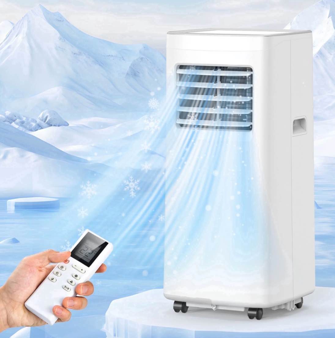 frostorm 8500 btu portable air conditioners 4 in1 air conditioner with remote control portable ac cooling range up to 360 sq.ft windows kit brush wh