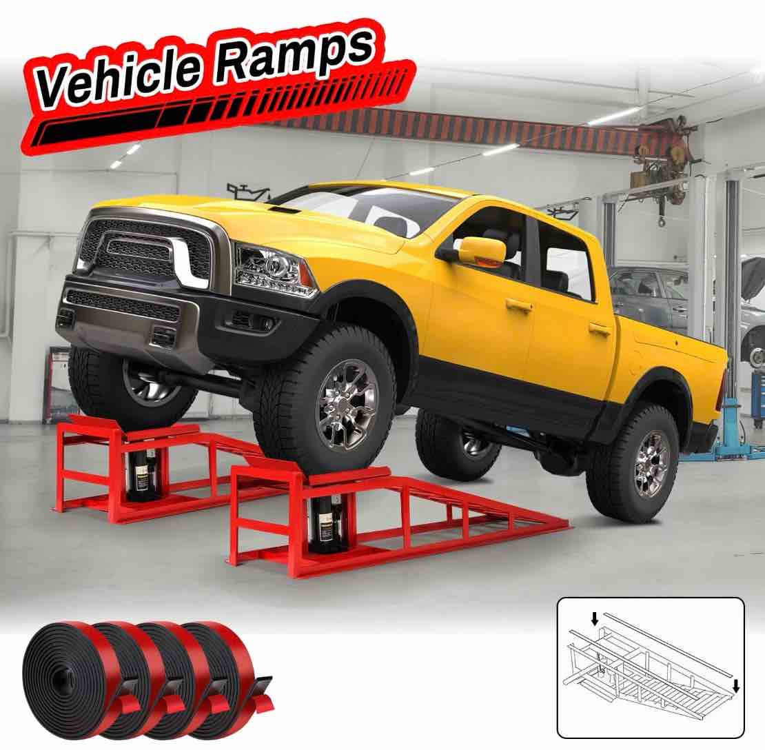 lafati 2-pack hydraulic car ramps: heavy-duty vehicle ramps with 5t / 10000lbs jack load capacity  portable design for effortless oil changes and car 