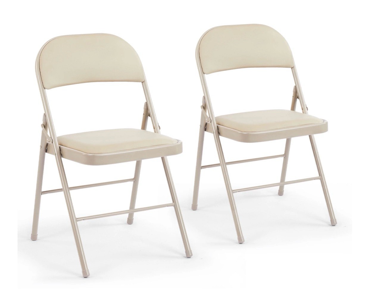 concetta 2 pack folding chair indoor outdoor portable stackable commercial leather padded seat for home office party kahki