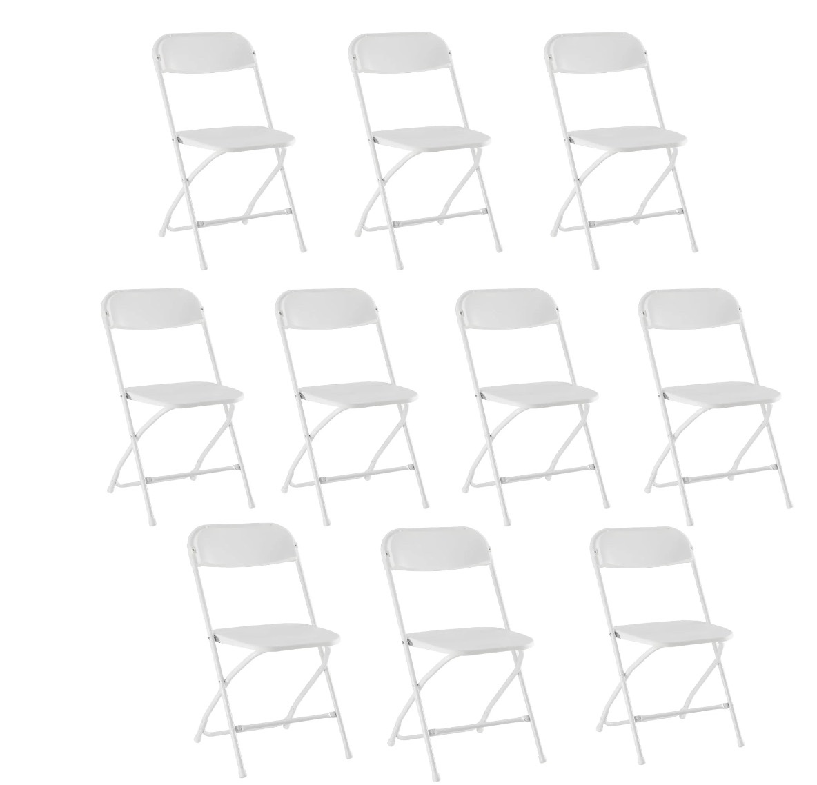concetta plastic folding chair set of 10 330lb load capacity lightweight for indoor/outdoor white
